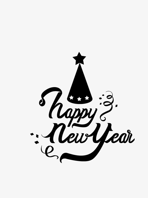 新年快乐文字装饰矢量图【高清装饰元素png素材】-90设计