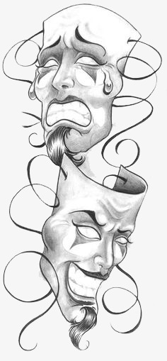 愚人节霓虹灯小丑头发面具矢量素材