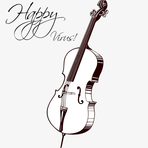 手绘小提琴素材