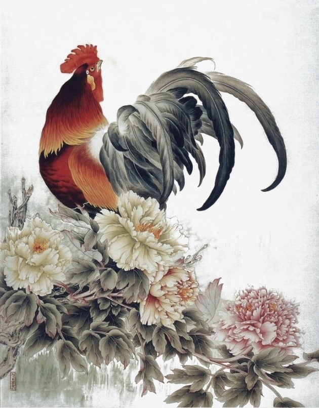 中国画国潮装饰植物插画樱桃树装饰元素