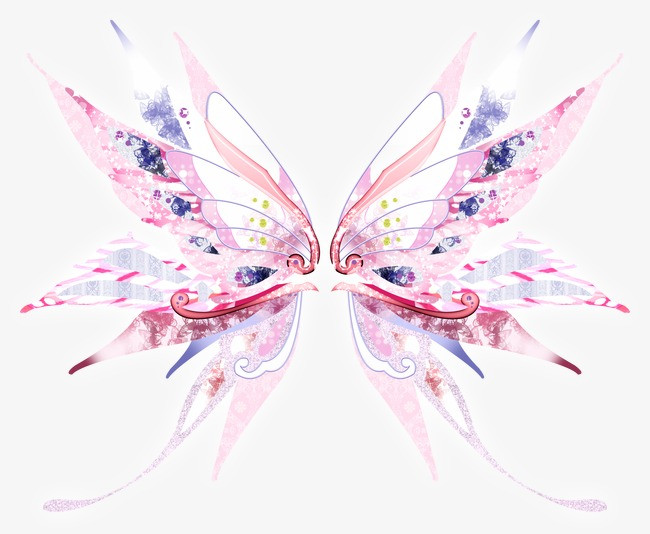 抽象梦幻彩色翅膀矢量图