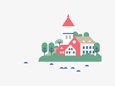 扁平化 卡通 ppt素材 房屋