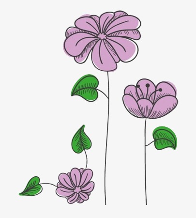 紫色手绘简约花纹图案