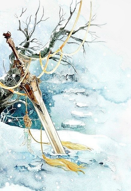 中国风中式复古水彩樱花春燕古风素材