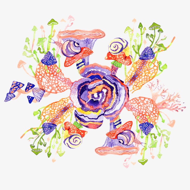彩绘花纹背景png素材-90设计