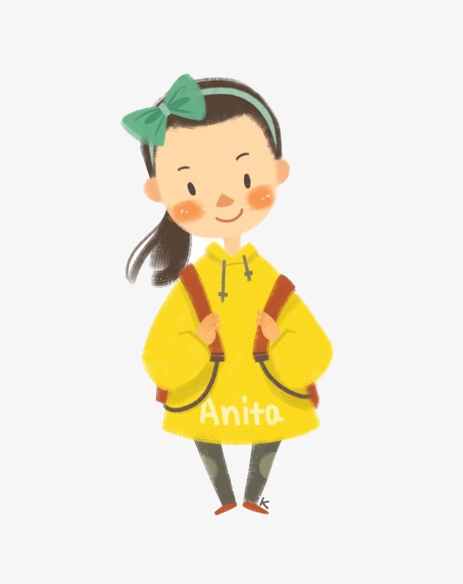 手绘卡通_手绘女生png素材-90设计