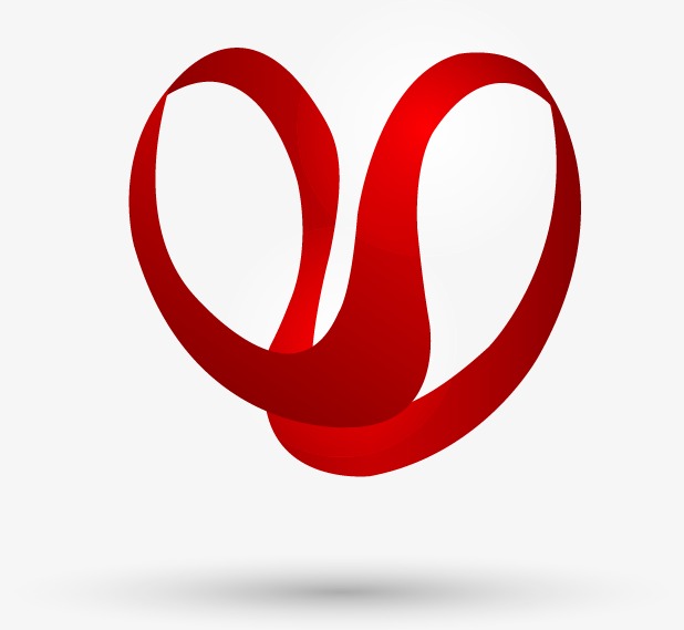 手绘红色飘带图案