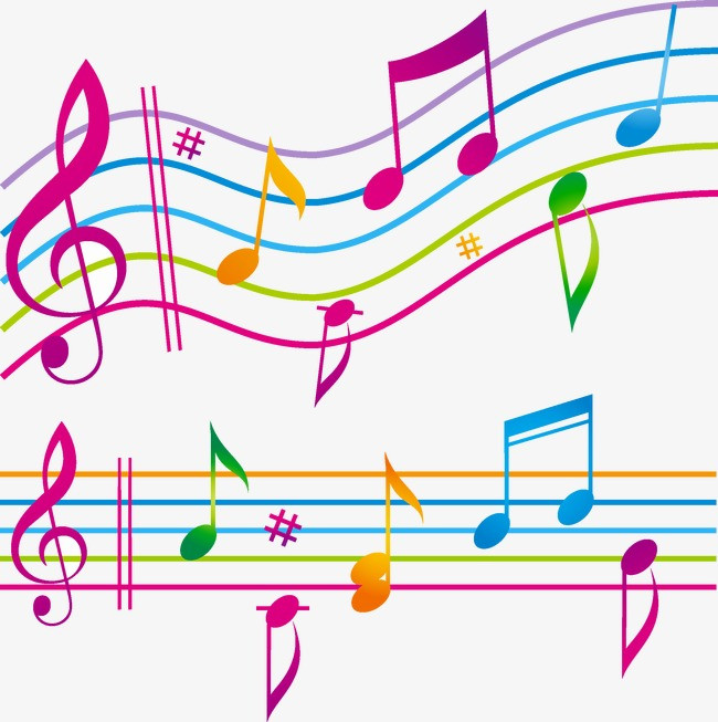 音乐符号五线谱平面图案