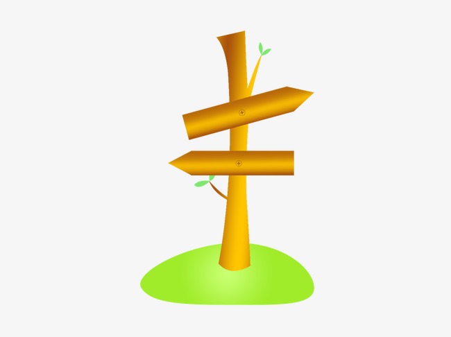 简约卡通手绘路牌路标元素设计