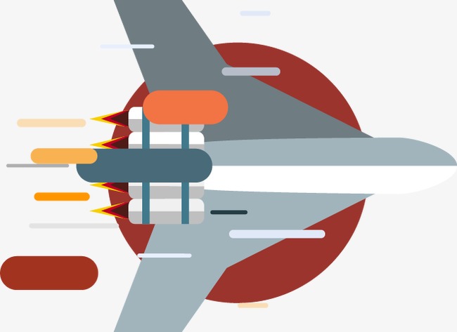 手绘褐色圆形飞机图案