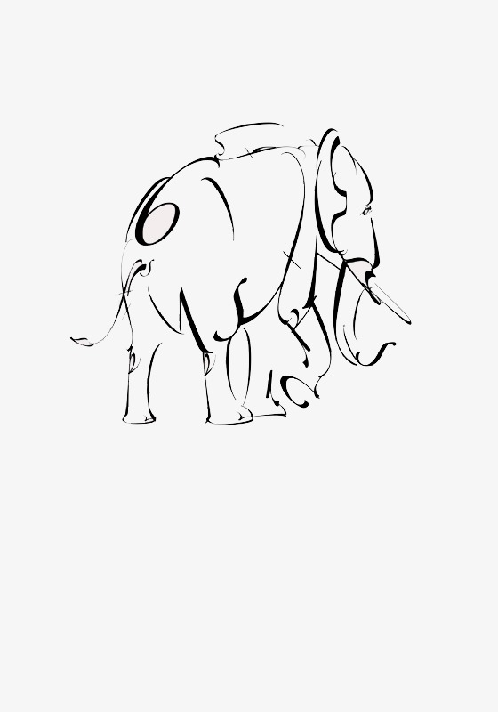 手绘大象卡通可爱动物免扣元素设计