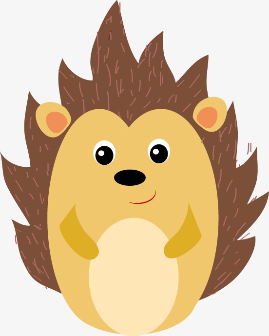 手绘卡通可爱刺猬图案