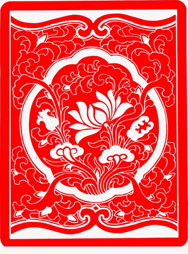 中国风花纹传统文化镂空剪纸素材【高清装饰元素png素材】-90设计