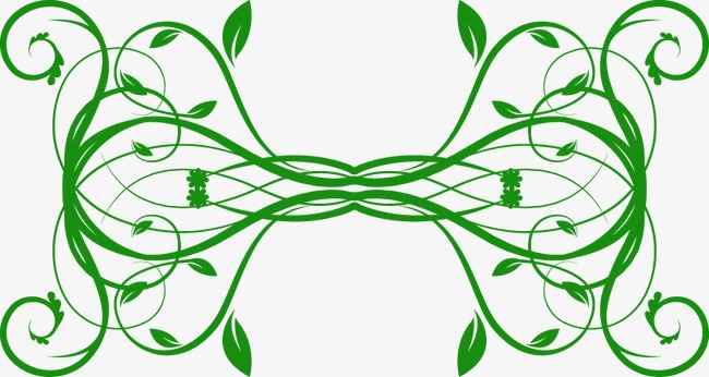 手绘简约绿色花纹图案