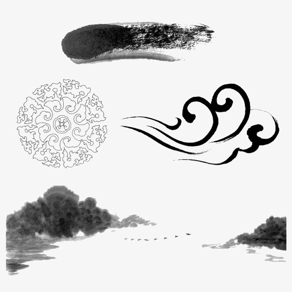水墨素材png素材-90设计
