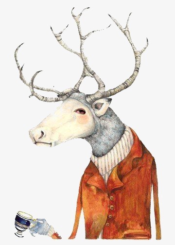 手绘长颈鹿先生边框