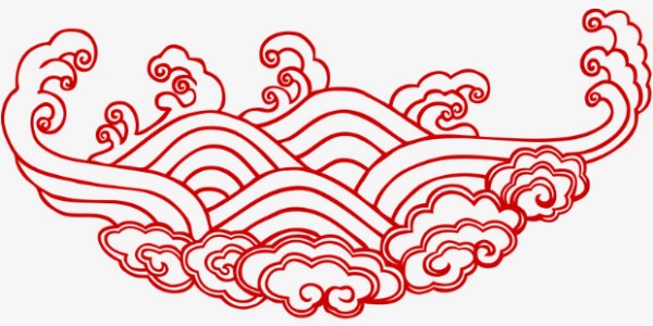 中国风红色线条底纹古典暗纹免抠装饰元素