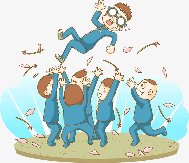 卡通学生狂欢