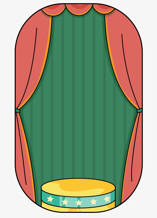 红色舞台拉开帷幕插画