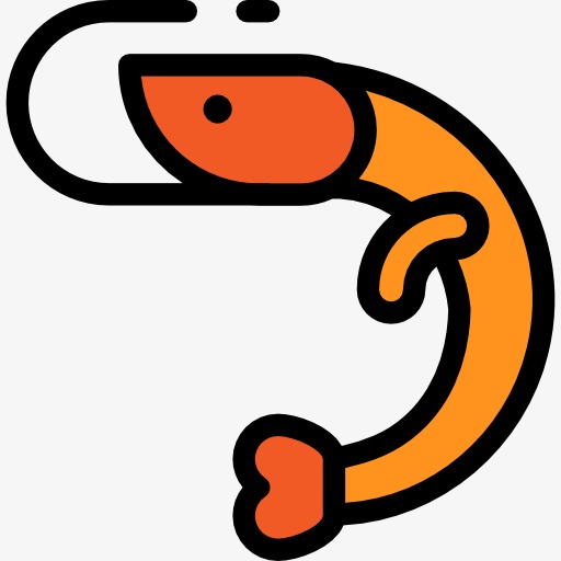 春夏水彩色新鲜大虾基围虾