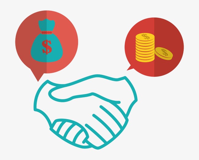 卡通交易握手图片