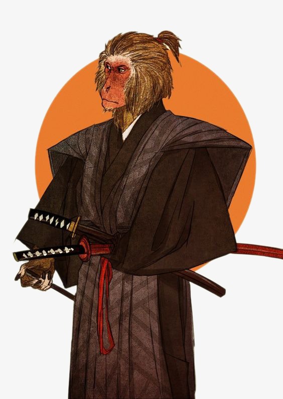 原创素材日本妖娆艺伎和服猫威武霸气武士铠甲猫
