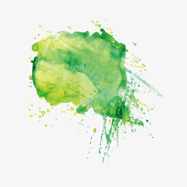 绿色喷溅水彩