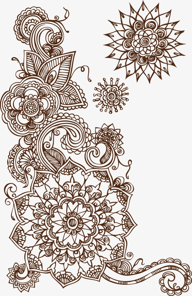 图腾植物花纹图案插画