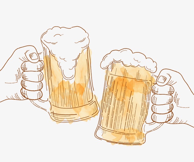 卡通啤酒干杯