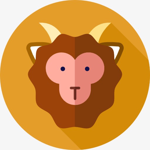 手绘黄色的山羊角插画