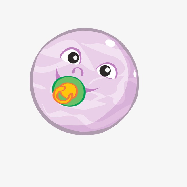 手绘九大行星冥王星卡通形象