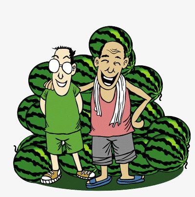 手绘卡通瓜农png素材-90设计