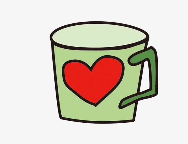 手绘心形杯子