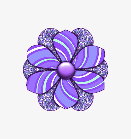 紫色艺术微立体花纹元素