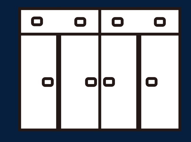 矢量线描双门衣柜