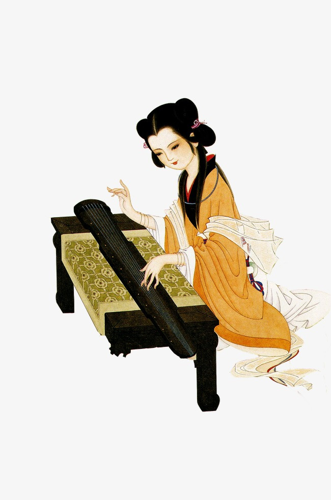 国风金线敦煌风敦煌色飞天小仙女矢量素材弹琴