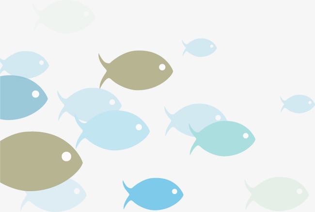 黄色鱼群矢量元素