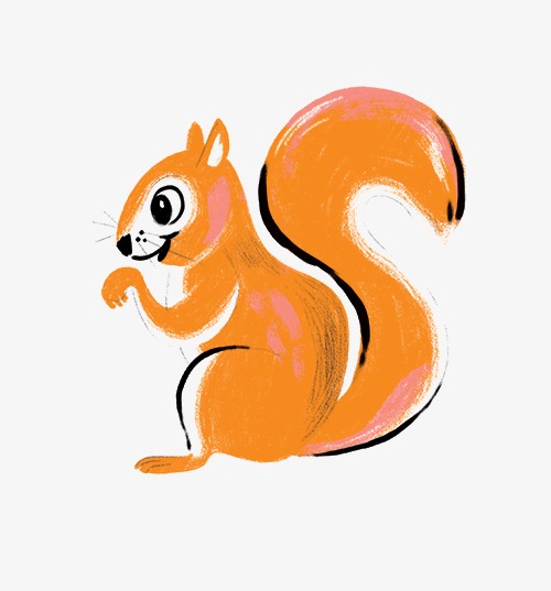 手绘松鼠卡通可爱动物免扣元素设计
