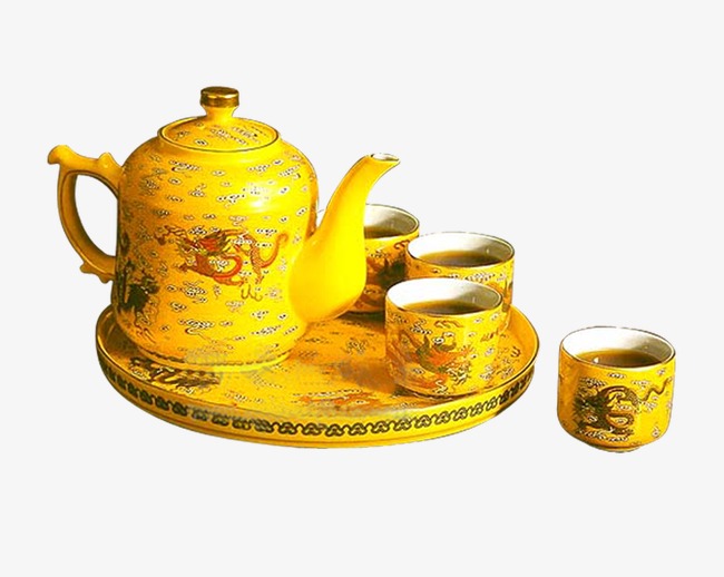 金色茶壶茶杯茶托