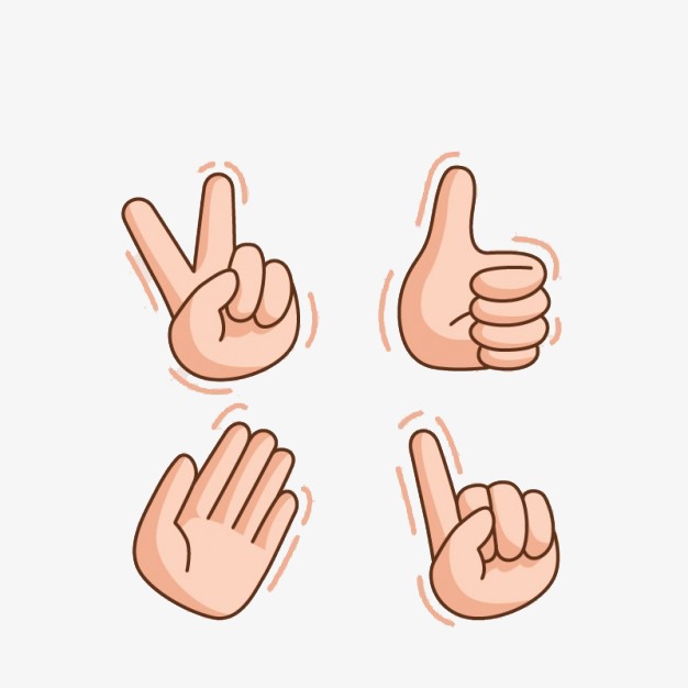 卡通插画装饰高考手势胜利勇敢元素