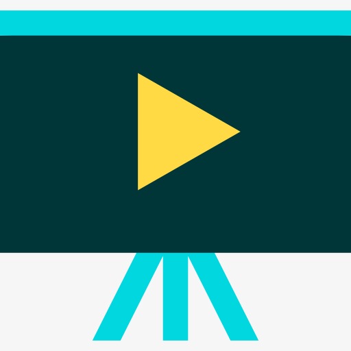 一个投影幕布上的播放键png素材-90设计