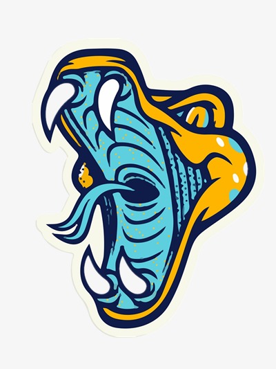 卡通生肖蛇头像手绘矢量图