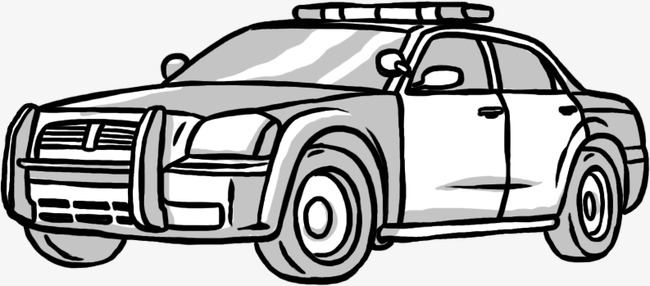 手绘警车
