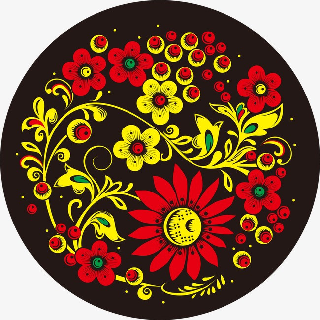 圆形图案花纹png素材-90设计