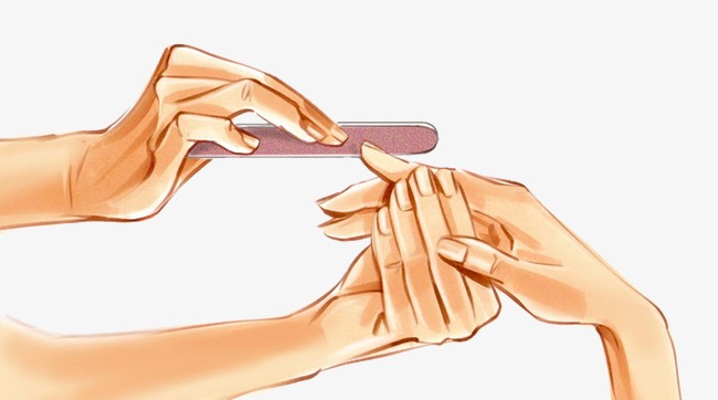 美妆美容镜子少女透明扁平美甲涂指甲矢量素材