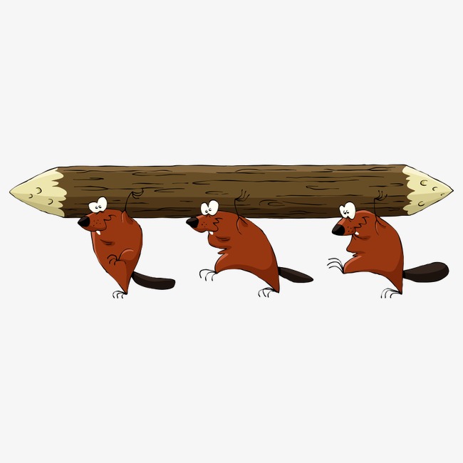 三只动物搬木头二年级图片