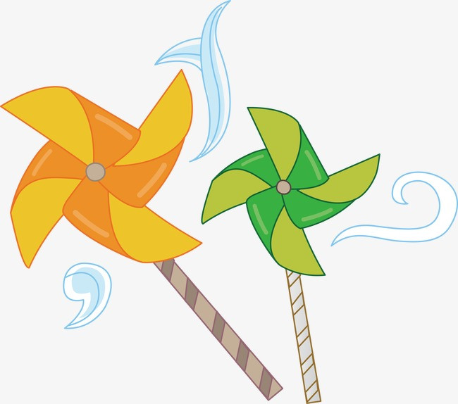 卡通风车矢量图