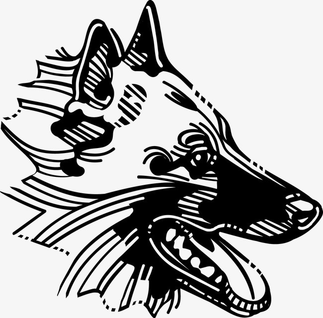 矢量卡通手绘狼狗