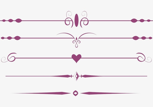 矢量分隔线卡通图形素材分割线欧式复古小草花纹