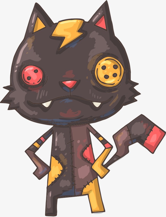 可爱卡通动物猫头鹰小猫咪矢量元素